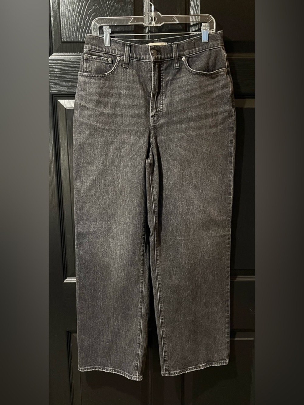 Women's High-Rise Straight Leg Jeans in Washed Black